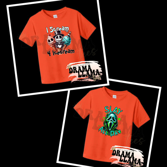 Toddler Spooky Drop 1 Tees- ORANGE