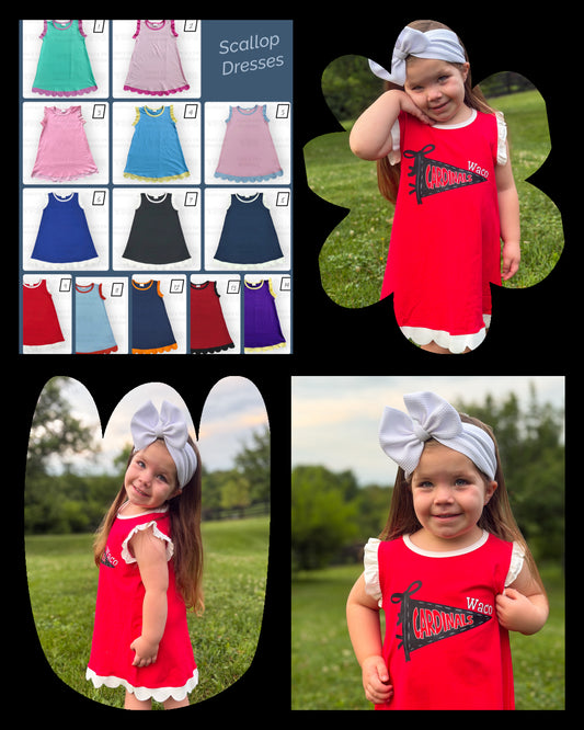 Scalloped Dresses | With or Without Personalization (Put Color Number in Note Box)