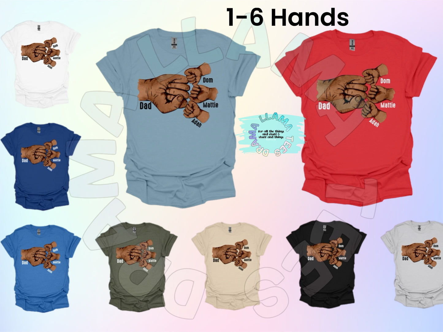 Fist Bump Tees 2- ANY NAMES (With Child(ren) Names) MEN FONT