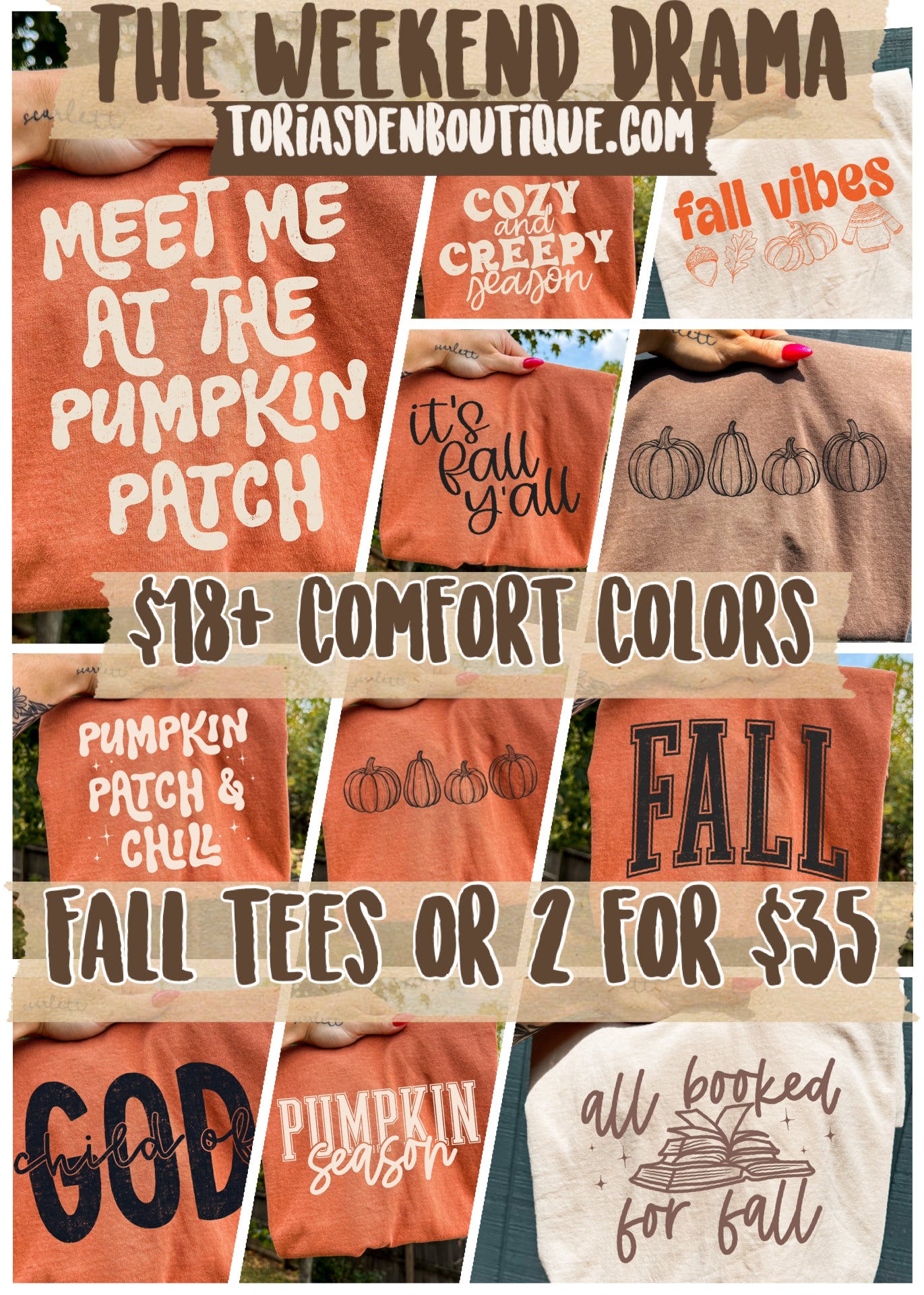 Weekend Drama: $18+ or 2 for $35 Comfort Colors Fall Tees