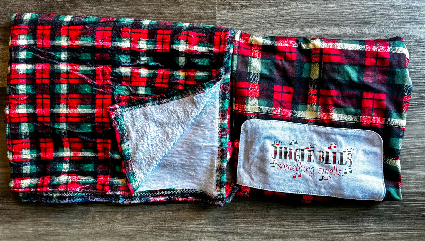 Basic Christmas Eve Box (30x40" Blanket/Personalized Gingerbread Plush/Pajamas)