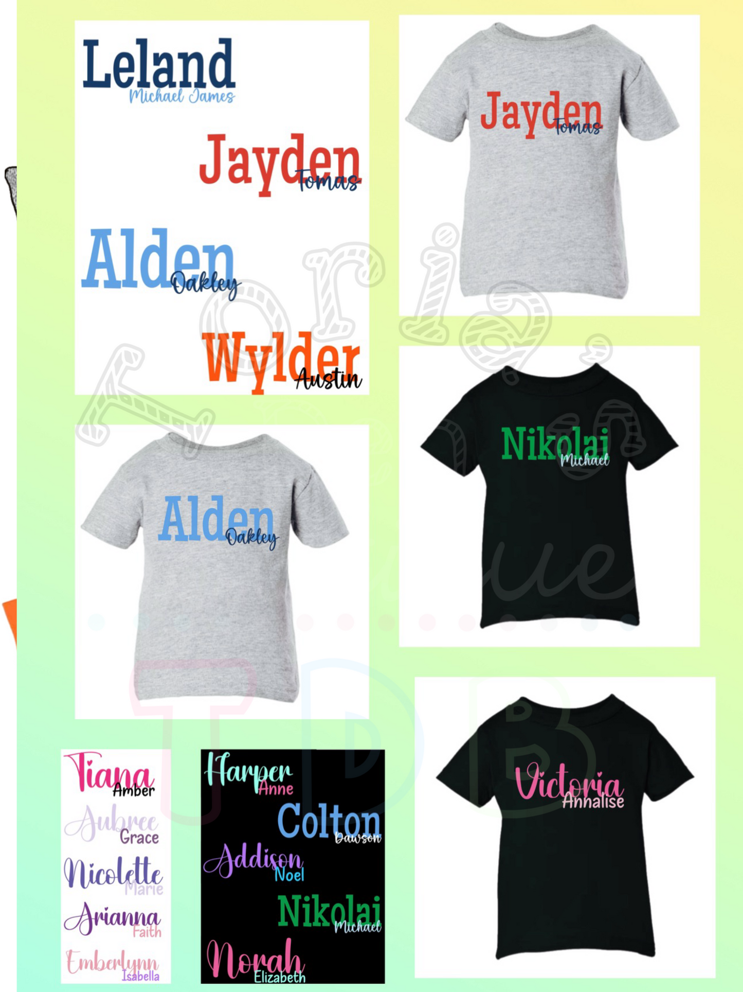 Infant First Middle Tees Customized T Shirts | You Pick Colors! |