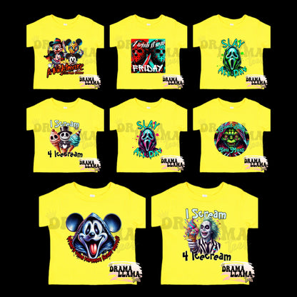 Toddler Spooky Drop 1 Tees- YELLOW