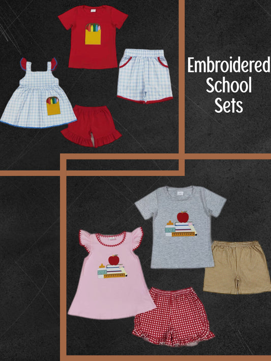 School Sets w/ Embroidery Designs