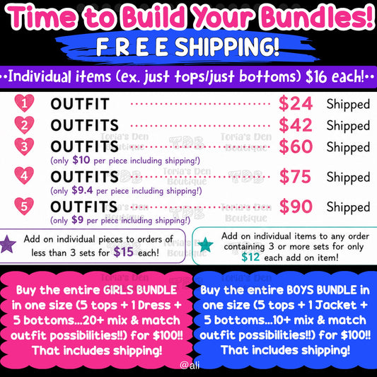 BOYS ONLY Build-A-Bundle (SETS ONLY LISTING): Limited Pre-Order DW | FREE SHIPPING