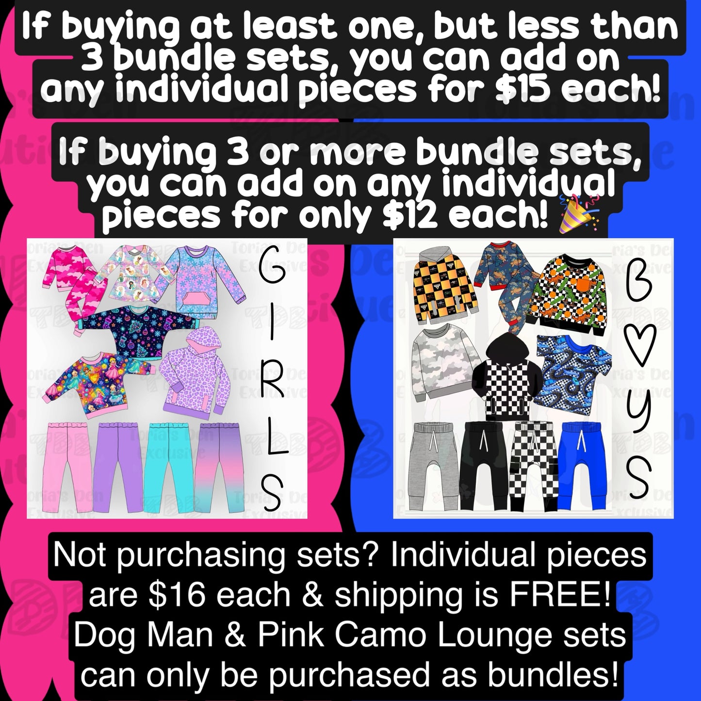INDIVIDUAL ADD ONS: For orders with 1 or 2 SET BUNDLES Only! DW | FREE SHIPPING