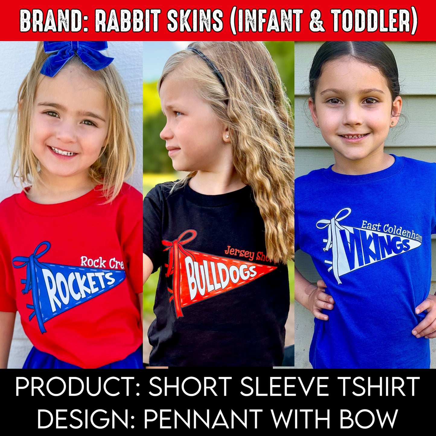 Pennant With Bow | Brand: Rabbit Skins | Put team name/info in note box!!
