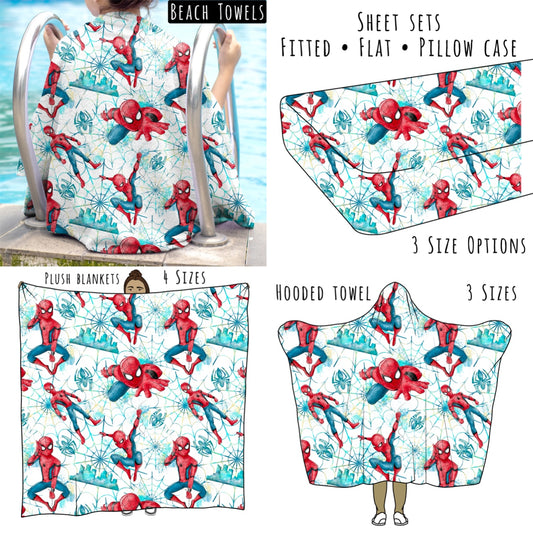 Web Hero 6 Personalized Items ~ Sheets, Pillowcases, Blankets, Towels ~