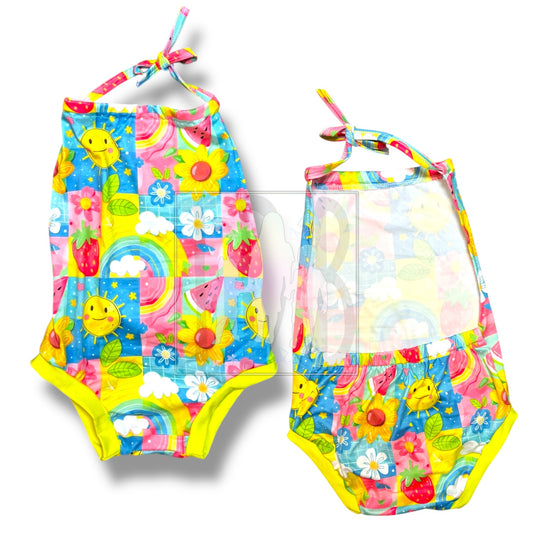 12-18, 2T (2), 3T (2), 4T (2), 5-6 Ready to Ship Sunny Summer Halter Rompers: TDB Exclusive