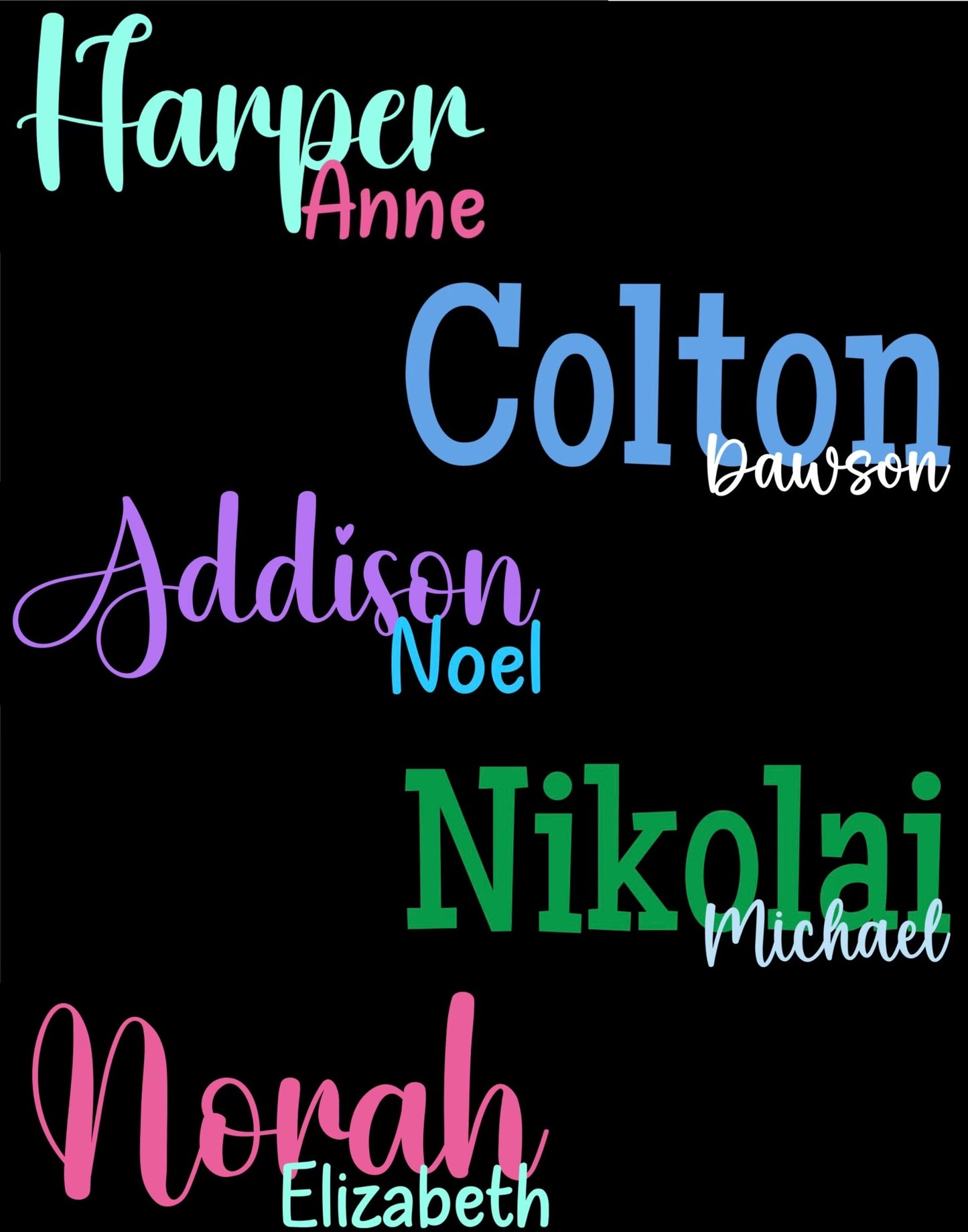 Infant First Middle Tees Customized T Shirts | You Pick Colors! |