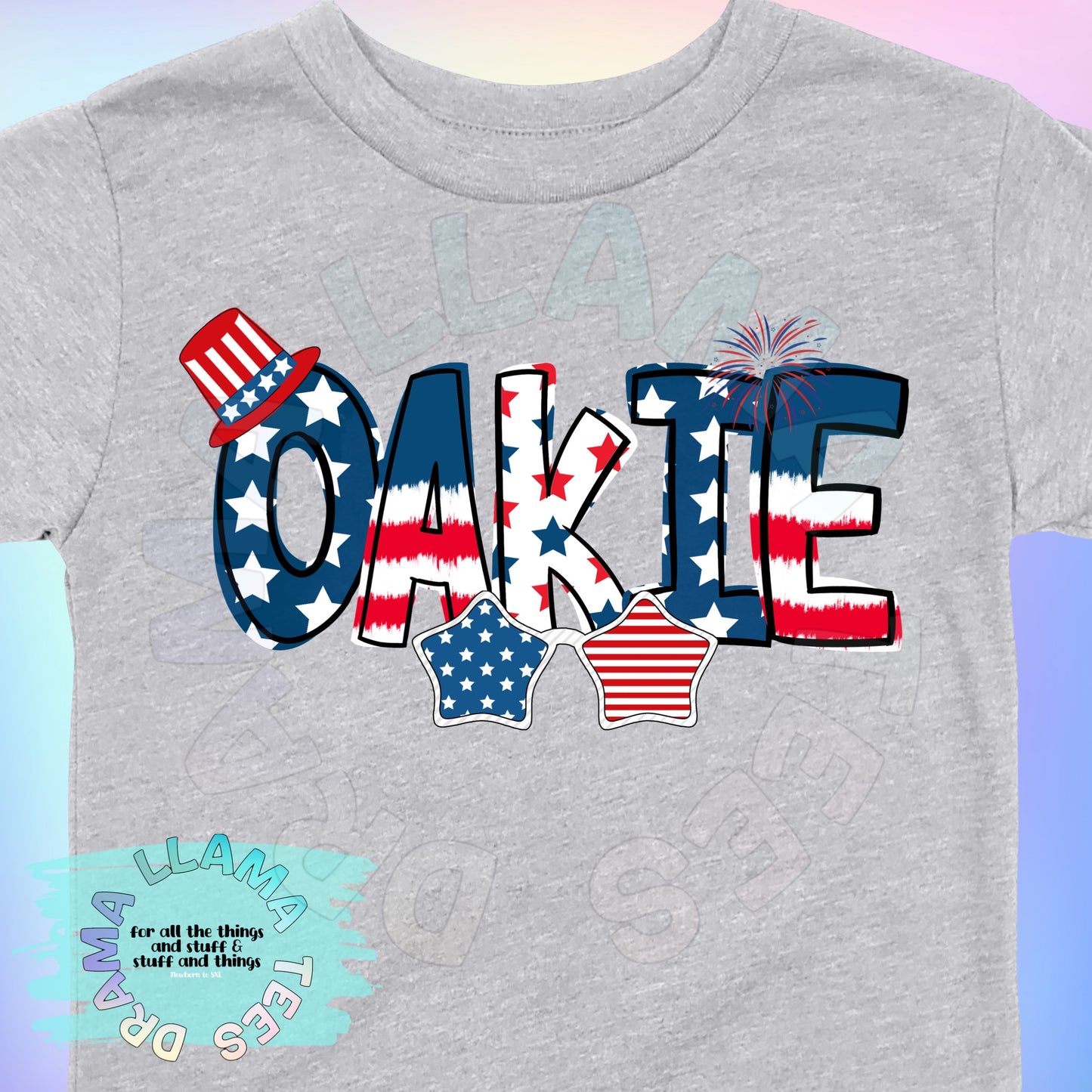 Fourth of July Name Tees (Adult Sizes) *multiple color and pattern options*