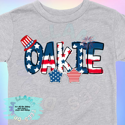 Fourth of July Name Tees (Adult Sizes) *multiple color and pattern options*