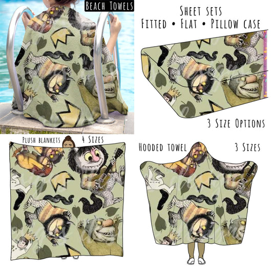 Wild Things Personalized Items ~ Sheets, Pillowcases, Blankets, Towels ~