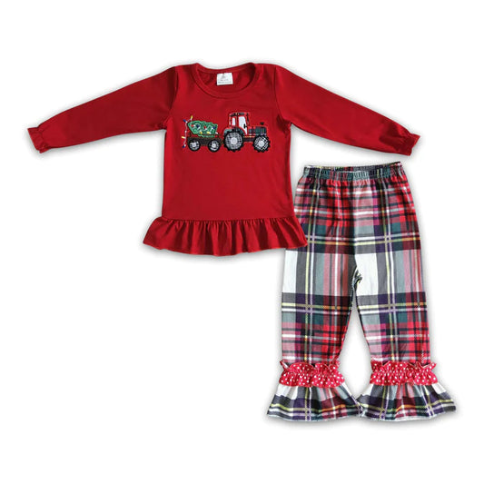 ᴡᴇᴇᴋʟʏ ᴘʀᴇ ᴏʀᴅᴇʀ Christmas Embroidered Train Ruffle Set