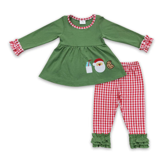 ᴡᴇᴇᴋʟʏ ᴘʀᴇ ᴏʀᴅᴇʀ Christmas Embroidered Cookies and Milk Pants Set