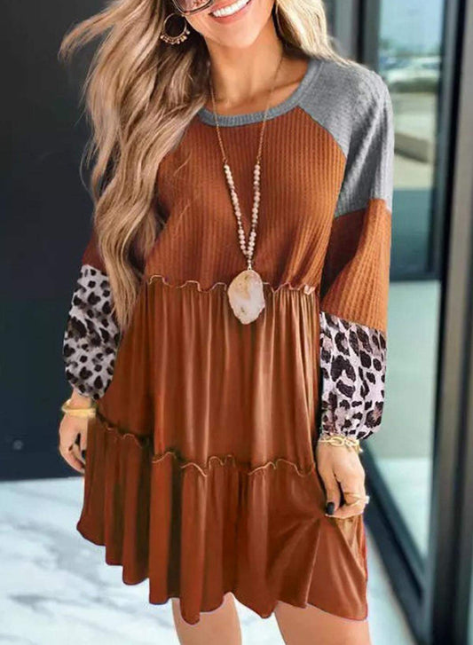 ᴡᴇᴇᴋʟʏ ᴘʀᴇ ᴏʀᴅᴇʀ Women's Waffle Knit Colorblock Dress