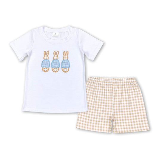 ᴡᴇᴇᴋʟʏ ᴘʀᴇ ᴏʀᴅᴇʀ Easter Embroidered Triple Bunny Shorts Set