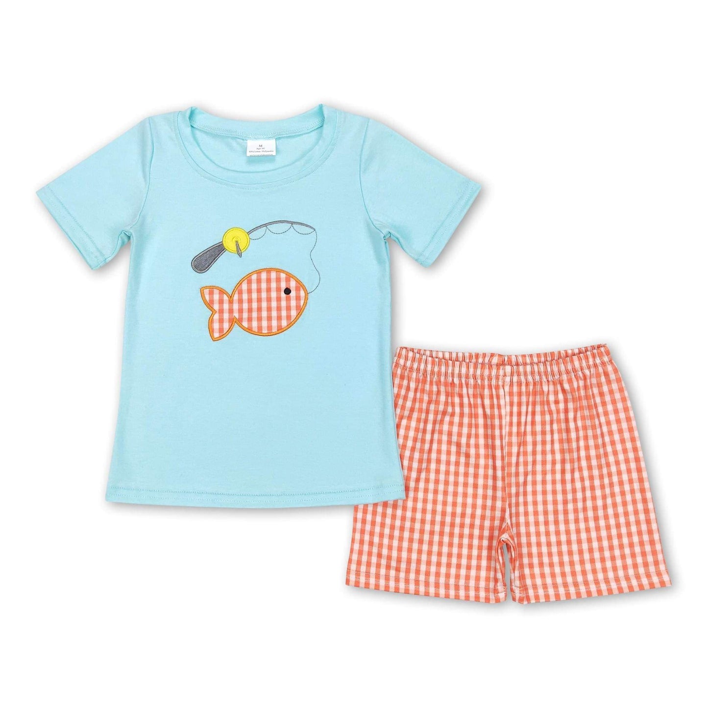 ᴡᴇᴇᴋʟʏ ᴘʀᴇ ᴏʀᴅᴇʀ Embroidered Checkered Fish Shorts Set