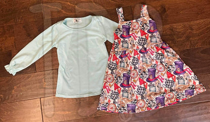 3T We're All Mad Here Jumper Dress with Cinch Sleeve Top- A TDB Exclusive  *CLOSEOUT SALE*