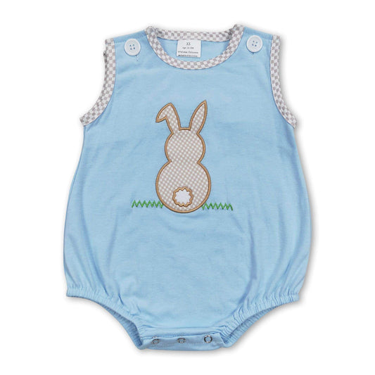 ᴡᴇᴇᴋʟʏ ᴘʀᴇ ᴏʀᴅᴇʀ Easter Embroidered Checkered Bunny Romper