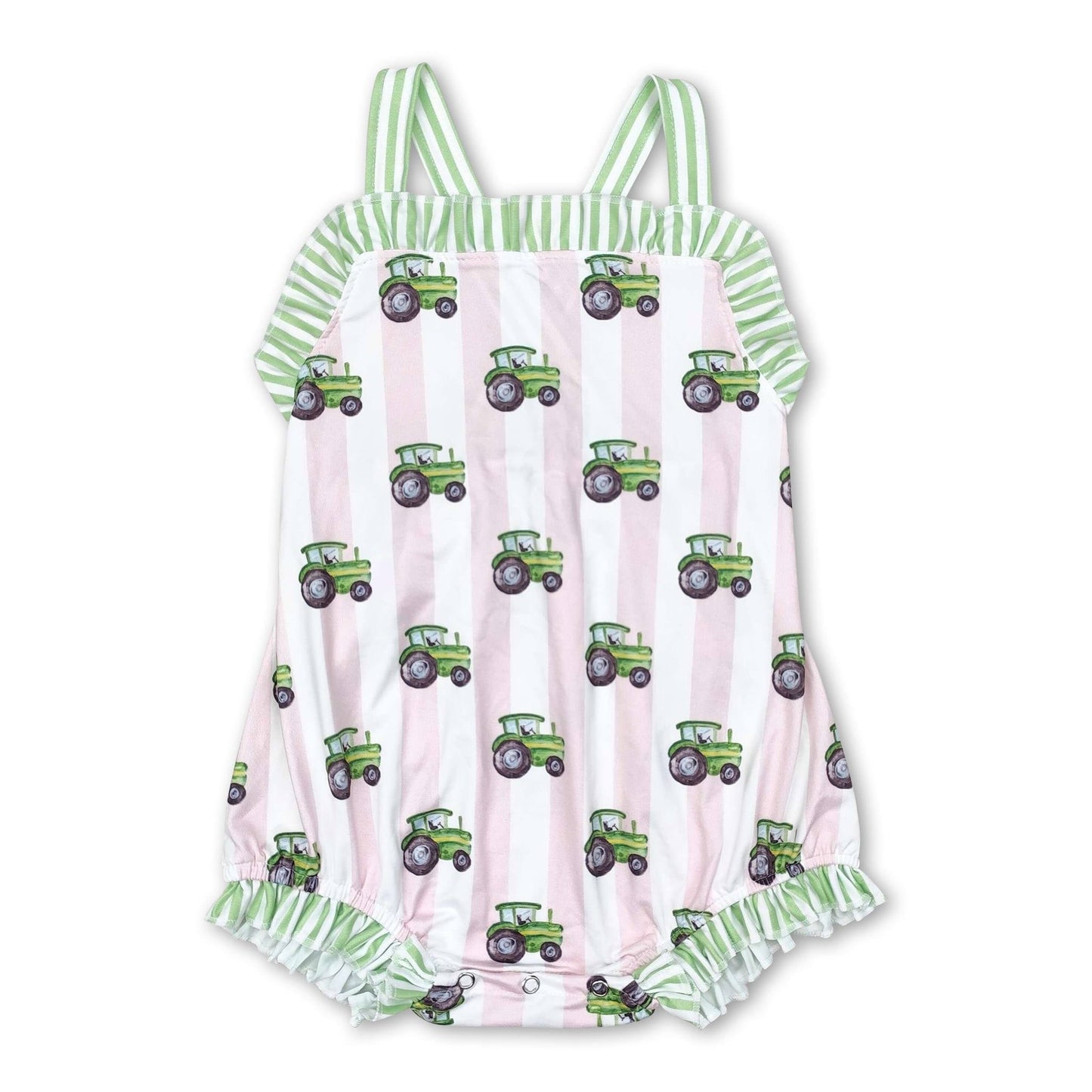 ᴡᴇᴇᴋʟʏ ᴘʀᴇ ᴏʀᴅᴇr Green Tractor Ruffle Romper