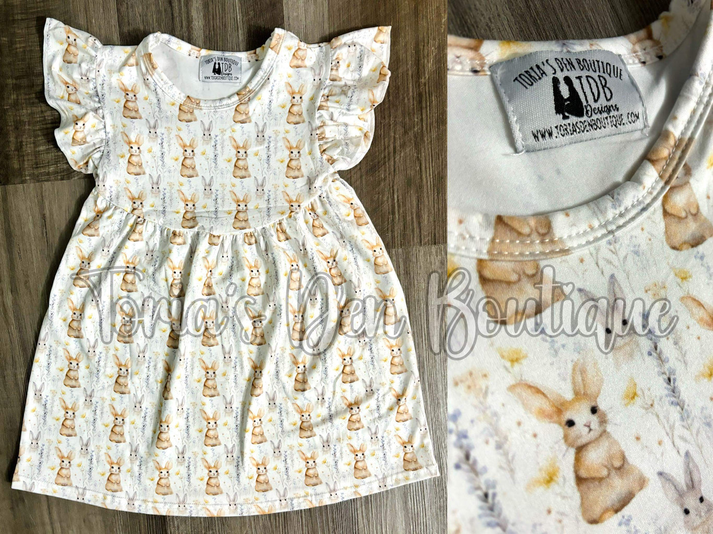 12-18mo 2T  ʀᴇᴀᴅʏ ᴛᴏ ꜱʜɪᴘ! Sweet Floral Bunnies Dress- A TDB Exclusive