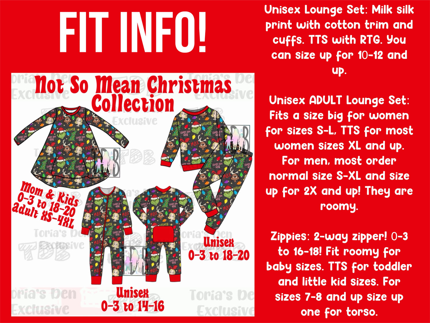 Not So Mean Family PJ Collection (For EVERYONE!): TDB Exclusive Pre-Order