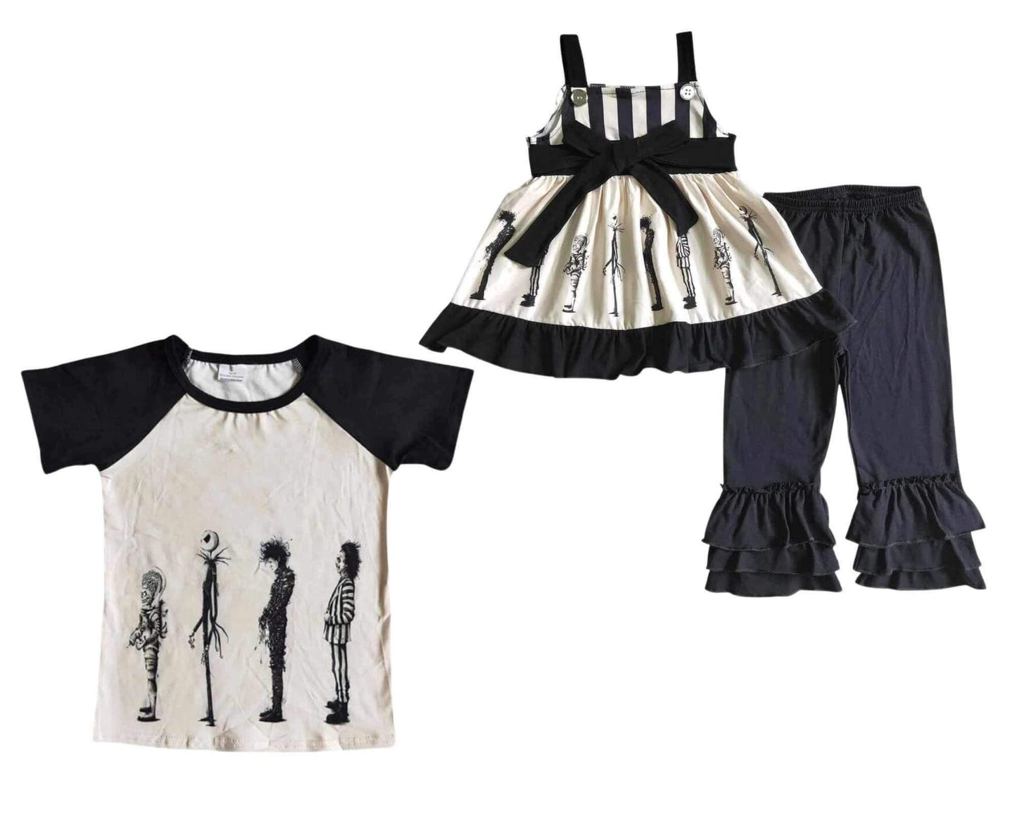 ᴡᴇᴇᴋʟʏ ᴘʀᴇ ᴏʀᴅᴇʀ Halloween Horror Gang Tee or Ruffle Set