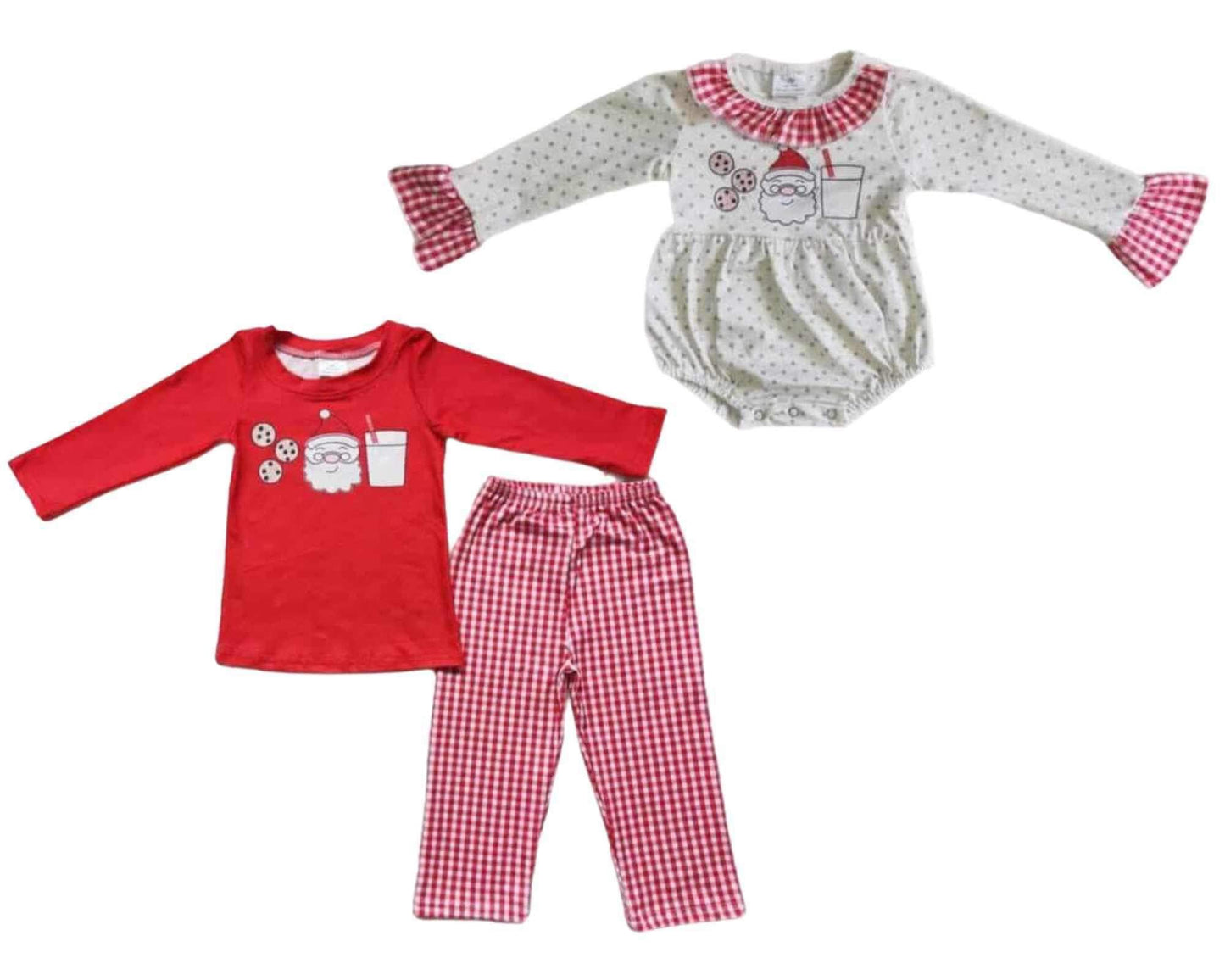 ᴡᴇᴇᴋʟʏ ᴘʀᴇ ᴏʀᴅᴇʀ Christmas Milk and Cookie Ruffle Pants Set & Ruffle Romper