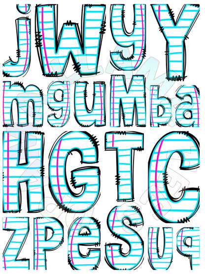 Back to School Mixed Letter Name Tees PINK Apples/Pencil/Paper *multiple color options*