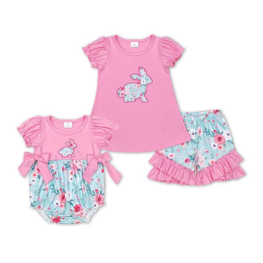 ᴡᴇᴇᴋʟʏ ᴘʀᴇ ᴏʀᴅᴇʀ Easter Embroidered Floral Bunny Ruffle Set & Romper