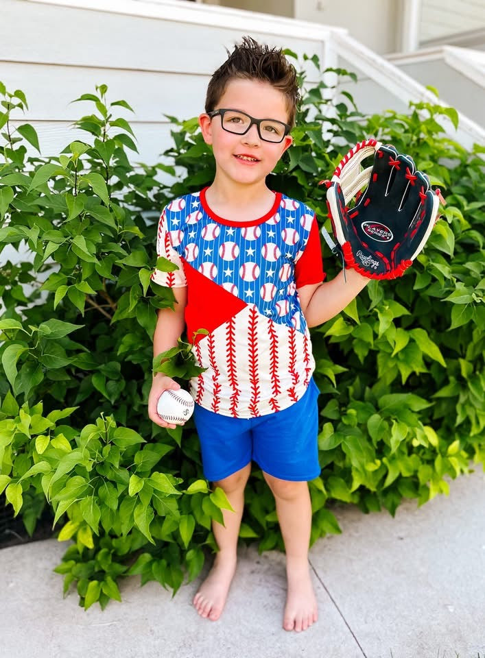 4T, 5-6 Baseball Colorblock Tee Exclusive  *Ready to Ship!*