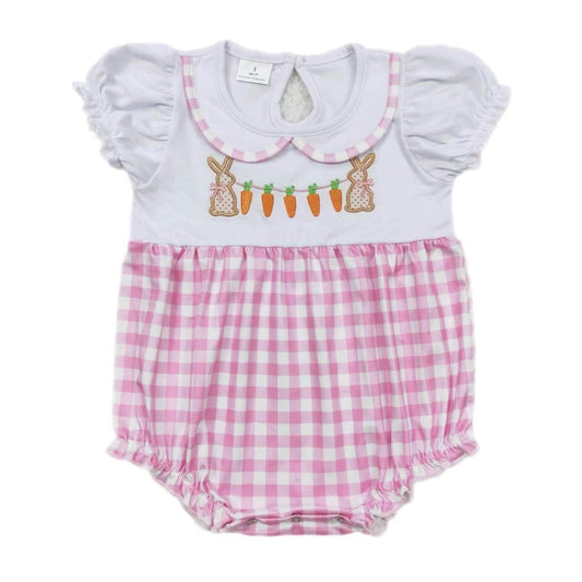 ᴡᴇᴇᴋʟʏ ᴘʀᴇ ᴏʀᴅᴇʀ Easter Embroidered Rabbit & Carrot Plaid Ruffle Bubble