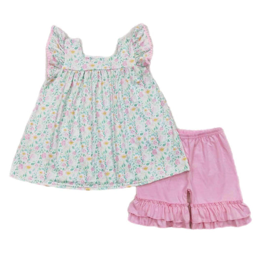 ᴡᴇᴇᴋʟʏ ᴘʀᴇ ᴏʀᴅᴇʀ Dainty Floral Ruffle Shorts Set