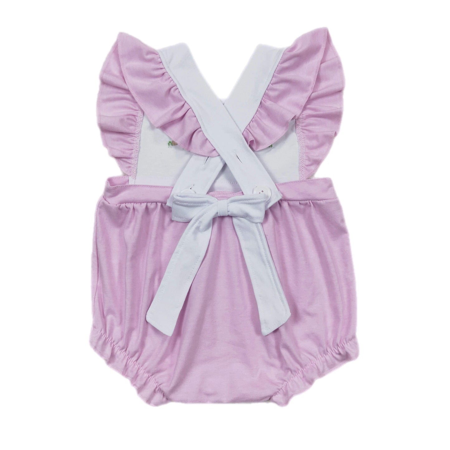 ᴡᴇᴇᴋʟʏ ᴘʀᴇ ᴏʀᴅᴇʀ Easter Embroidered Hopping Bunny Ruffle Romper