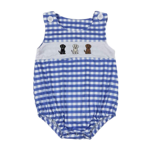 ᴡᴇᴇᴋʟʏ ᴘʀᴇ ᴏʀᴅᴇʀ Embroidered Checkered Dog Romper