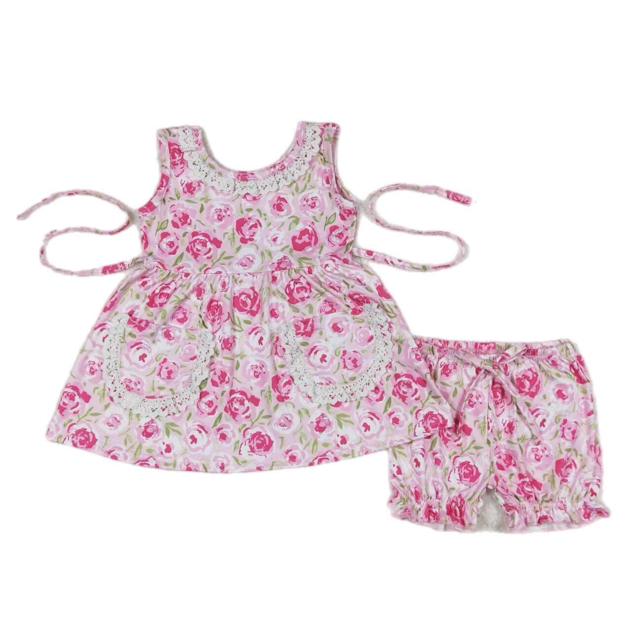 ᴡᴇᴇᴋʟʏ ᴘʀᴇ ᴏʀᴅᴇʀ Roses Ruffle Shorts Set (Pink)