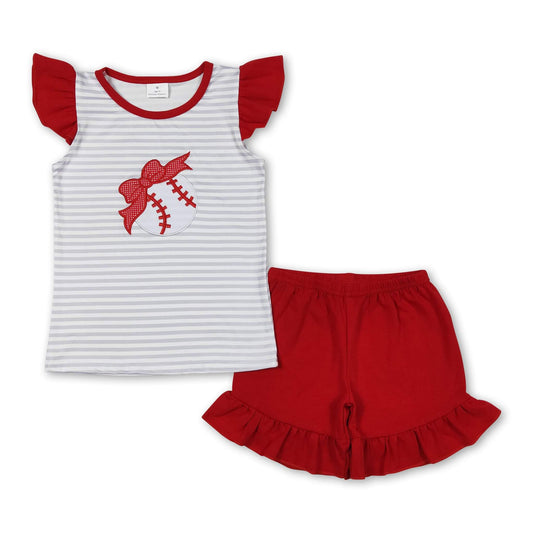 ᴡᴇᴇᴋʟʏ ᴘʀᴇ ᴏʀᴅᴇʀ Embroidered Baseball Ruffle Set