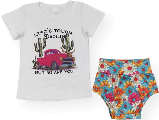 ᴡᴇᴇᴋʟʏ ᴘʀᴇ ᴏʀᴅᴇʀ Lifes Tough Darlin Floral Bummie Set