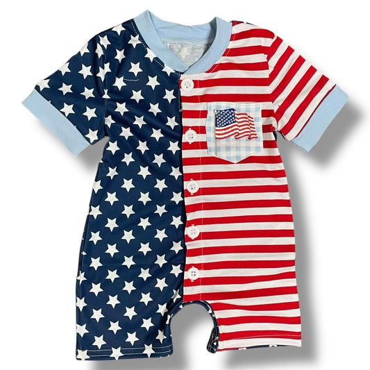 3 months Embroidered 4th of July Romper  *CLOSEOUT SALE*