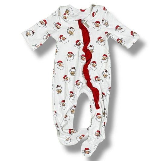 Newborn (2) Christmas Santa Ruffle Zippie  *CLOSEOUT SALE*