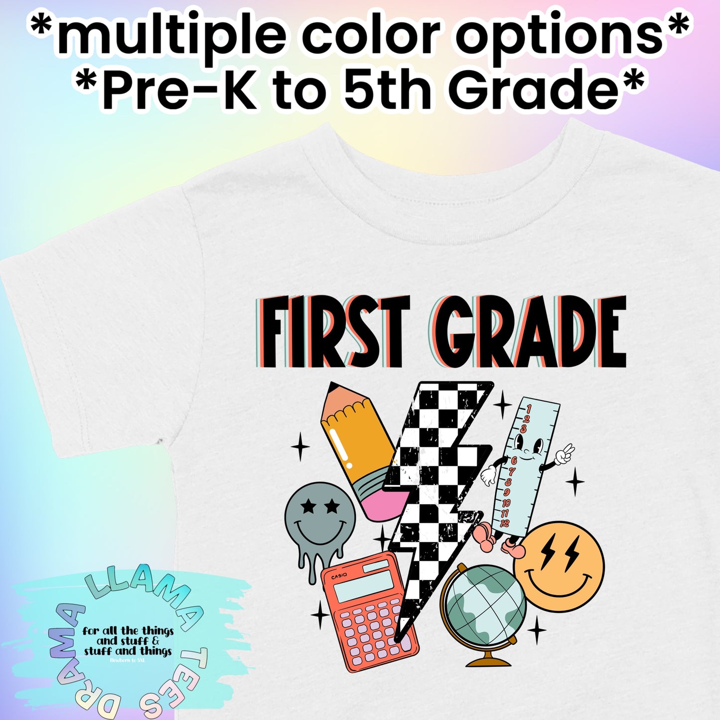 Back to School Trendy Kids Grade Tees -Unisex- *multiple color options*