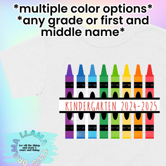 Crayons Name Tees *multiple color options*