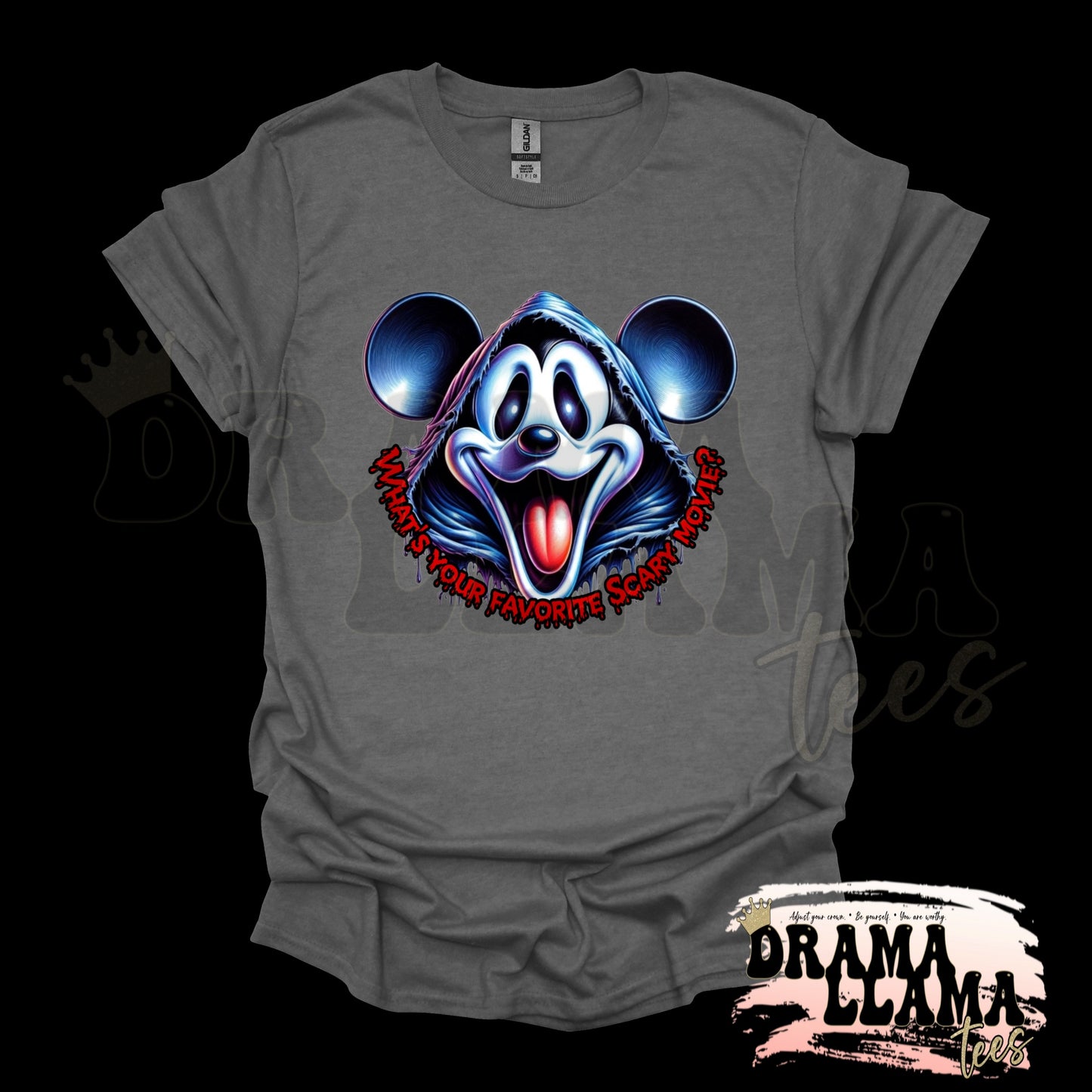 Adult Spooky Drop 1 Tees- CHARCOAL