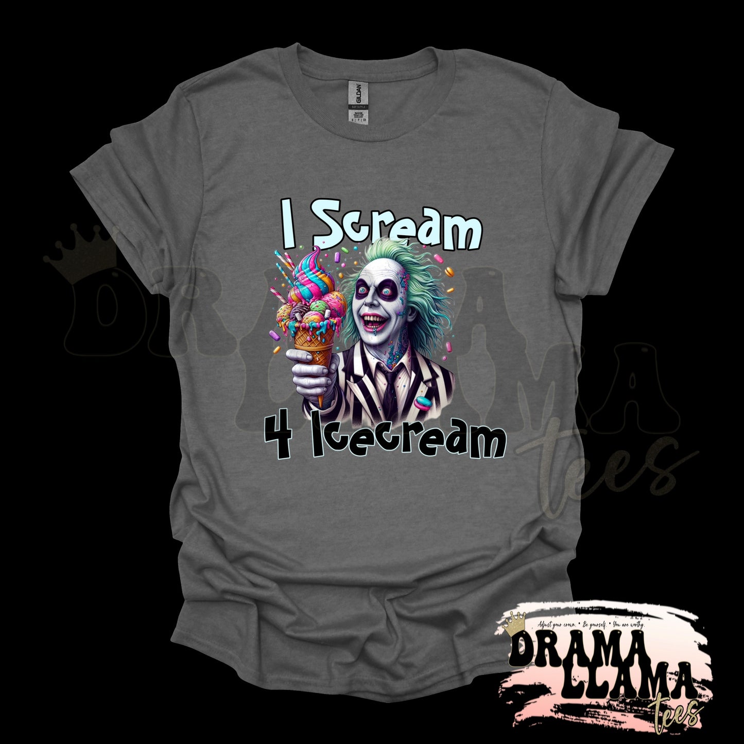 Adult Spooky Drop 1 Tees- CHARCOAL