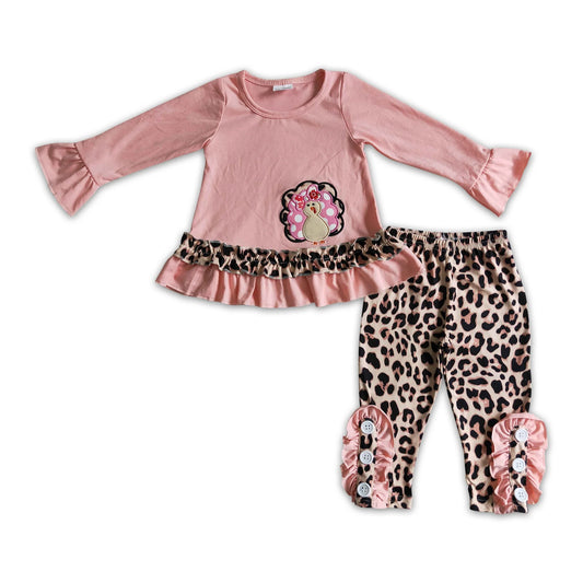 ᴡᴇᴇᴋʟʏ ᴘʀᴇ ᴏʀᴅᴇʀ Thanksgiving Embroidered Turkey Animal Print Set