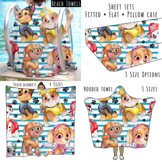 Pups 1 Personalized Items ~ Sheets, Pillowcases, Blankets, Towels ~