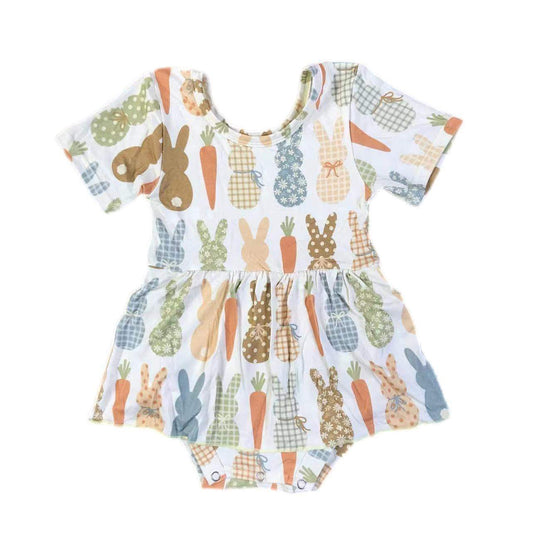 ᴡᴇᴇᴋʟʏ ᴘʀᴇ ᴏʀᴅᴇʀ Bamboo Easter Bunnies Skirted Romper