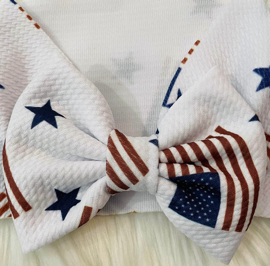 2 in stock!  ʀᴇᴀᴅʏ ᴛᴏ ꜱʜɪᴘ Fourth of July Headwrap with Bow