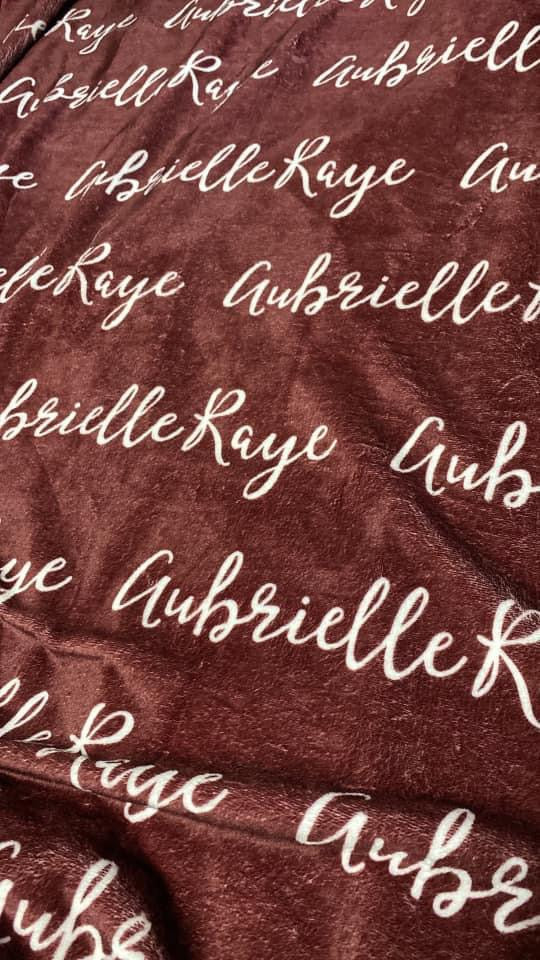 Name Blankets: Maroon